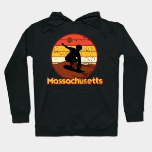 Sandboarding in Massachusetts Vintage Sunset Design Hoodie